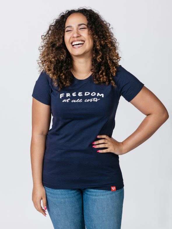Freedom At All Costs Women’s Fitted Crew Neck Tee